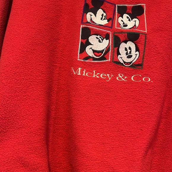 Vintage 80s/90s Mickey & Co. Red Fuzzy Sweatshirt - Picture 3 of 6
